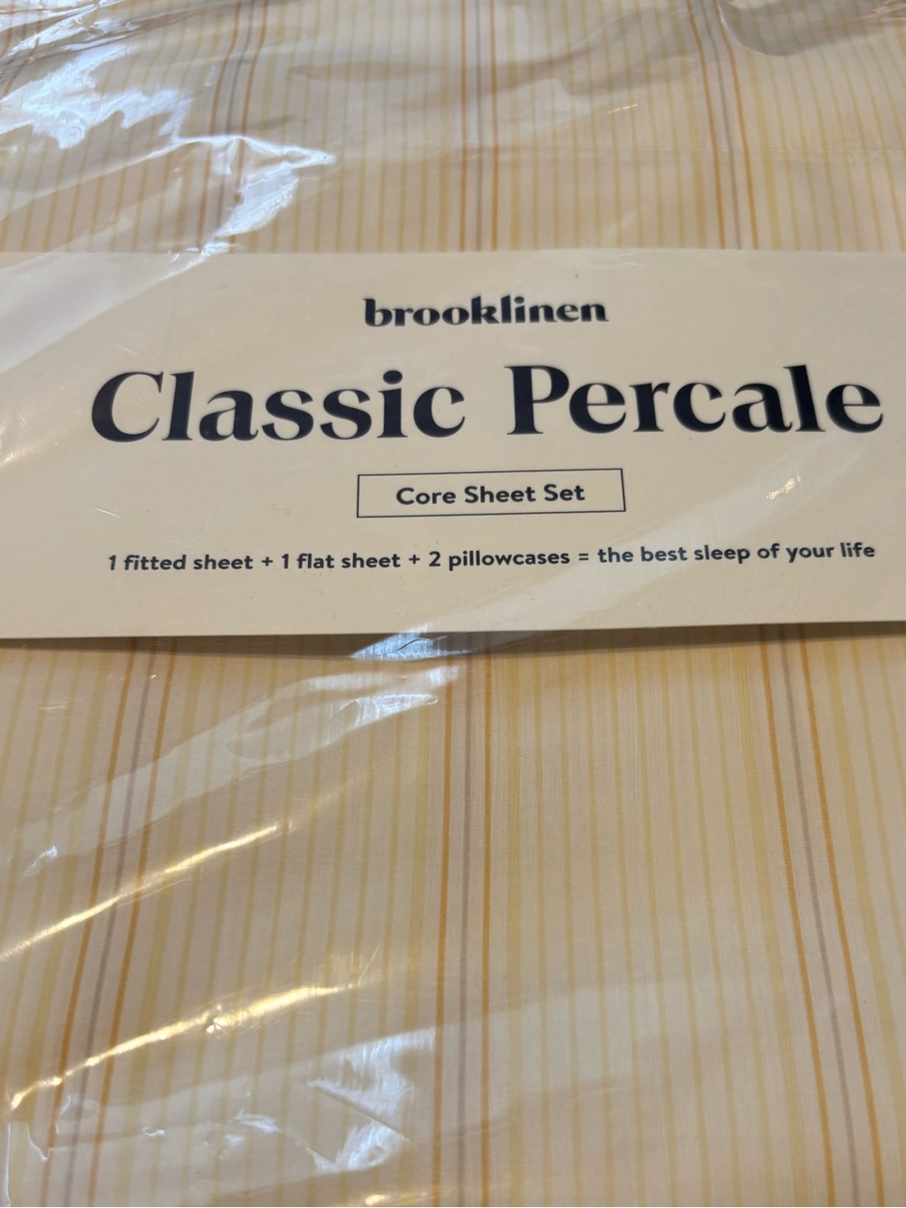 Brooklinen classic core sheet set king sunwashed stripe in sunshine - Picture 2 of 6
